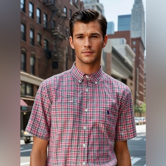 RALPH LAUREN - Men’s Multi-coloured Short Sleeve Button-Down Shirt XXL - Picture 2 of 6